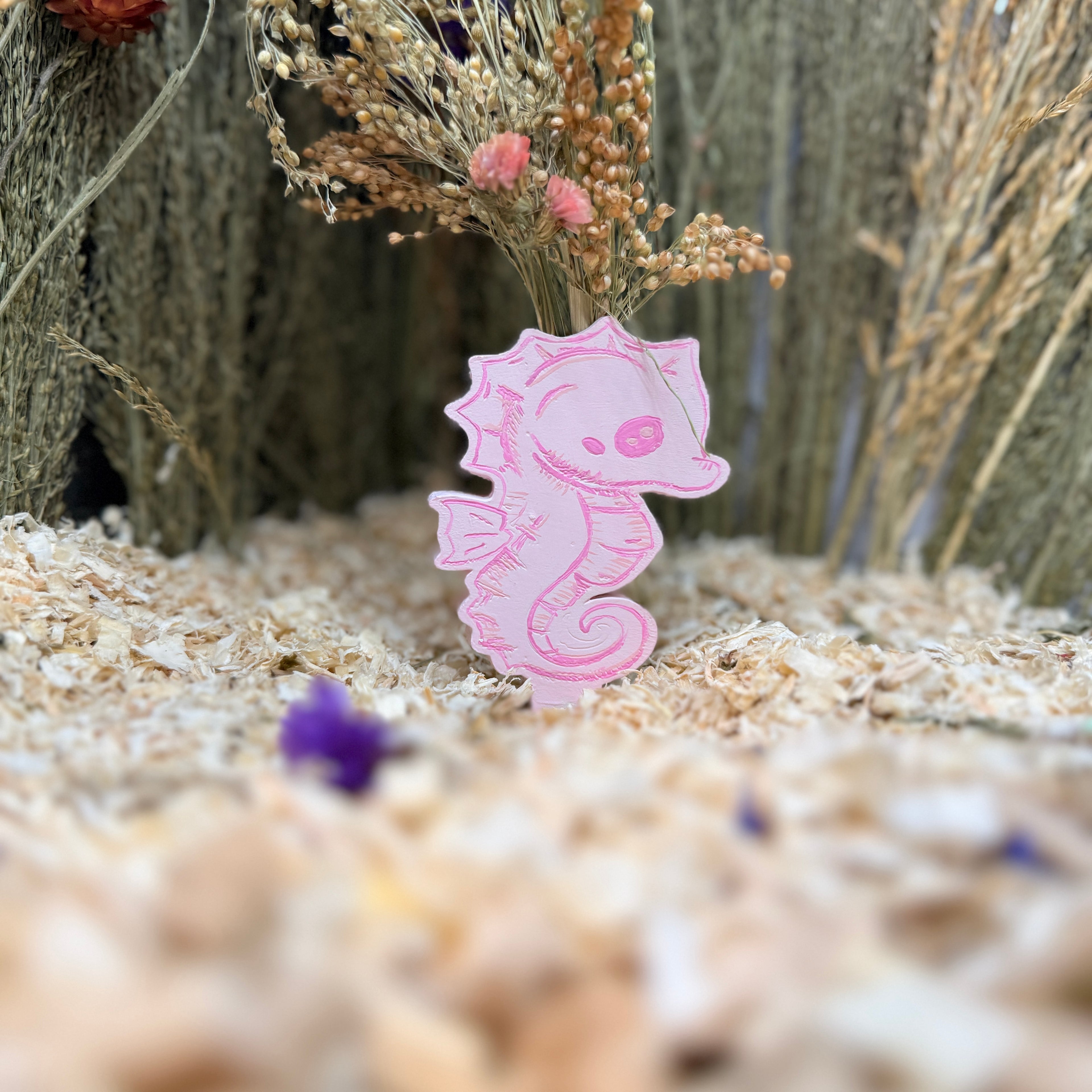 Hand-Painted Seahorse Spray Holder