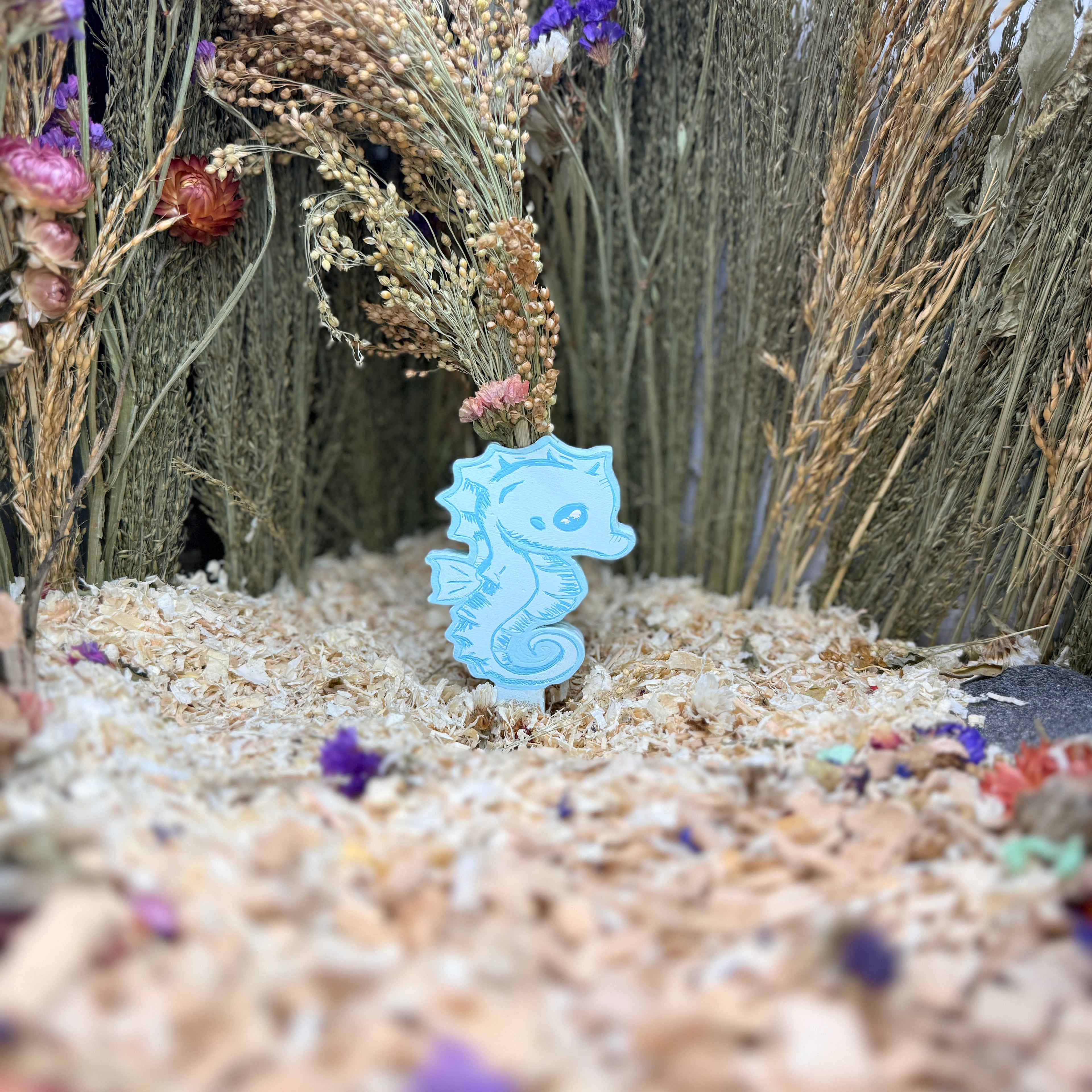 Hand-Painted Seahorse Spray Holder