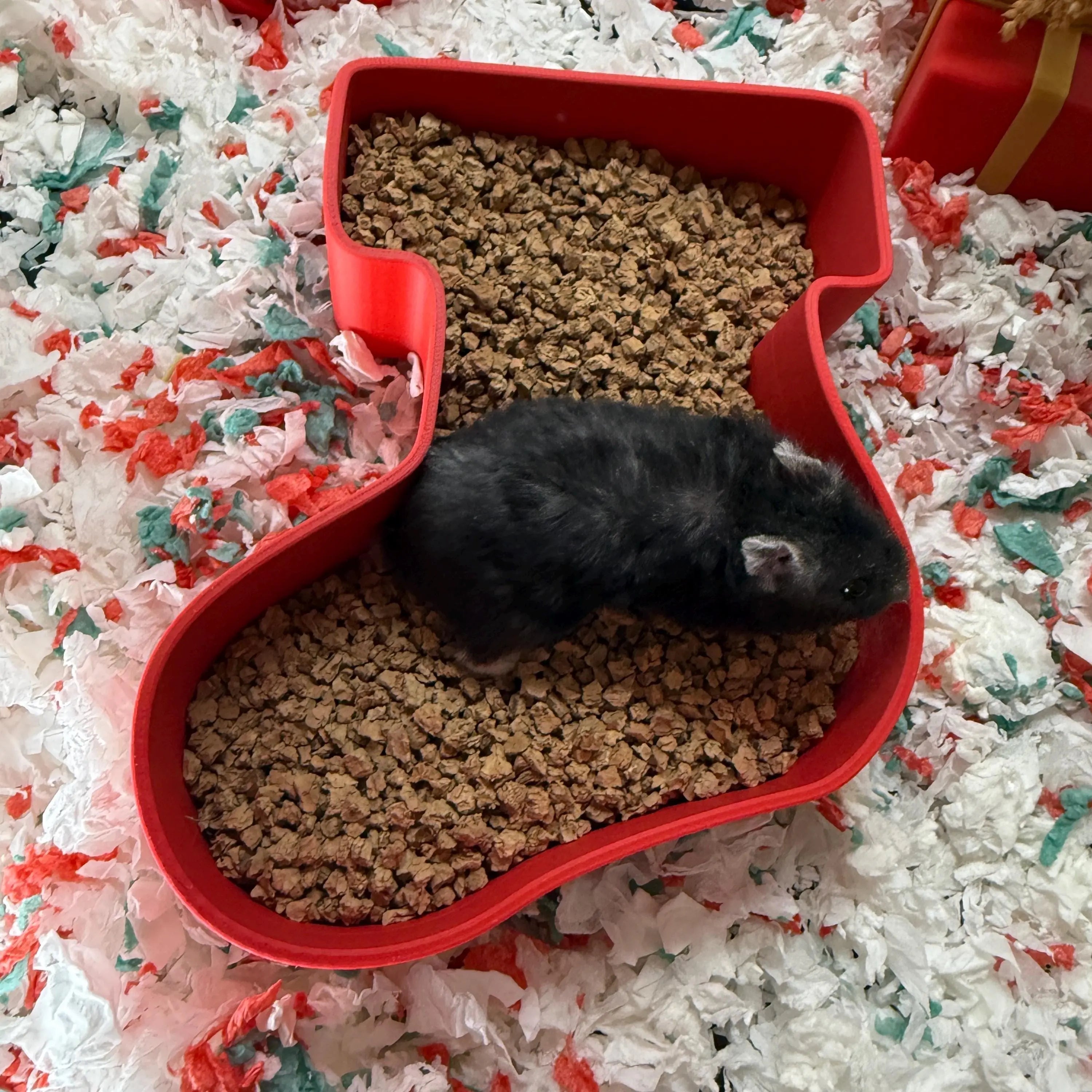hamster dig box, hamster digging box, hamster sand dig box, hamster dig box UK, Christmas hamster toy, santa stocking pet toy