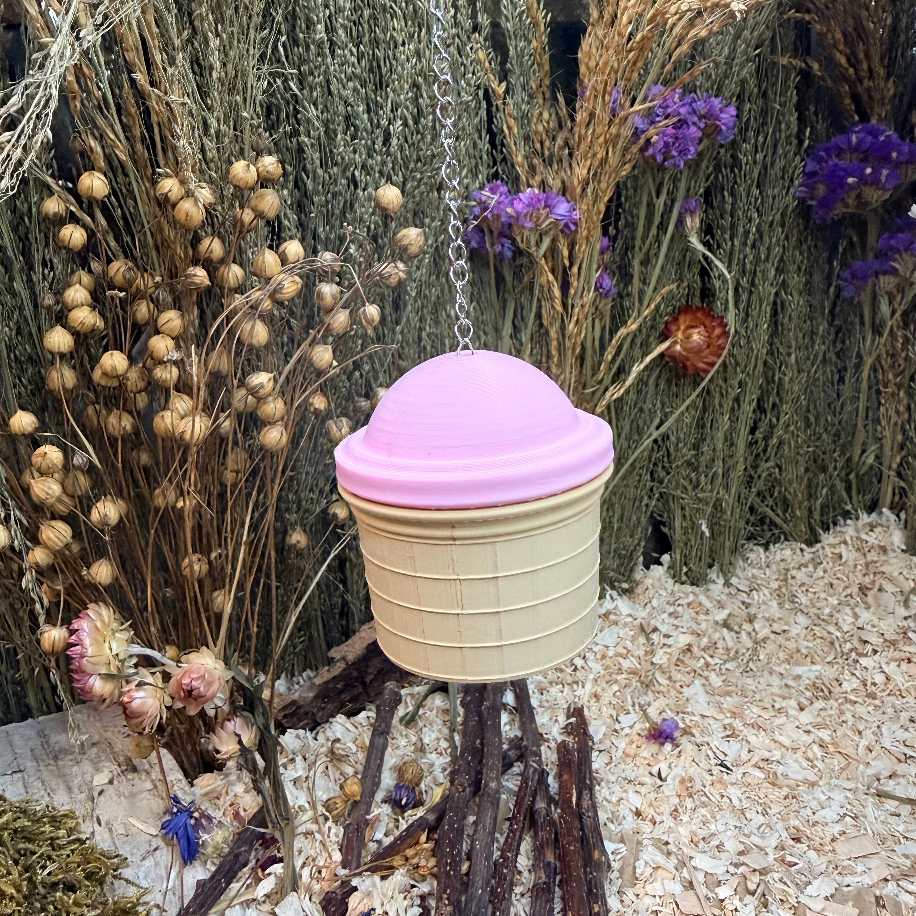 Enrichment Hanging Foraging Ice Cream RoseLark Pet Products