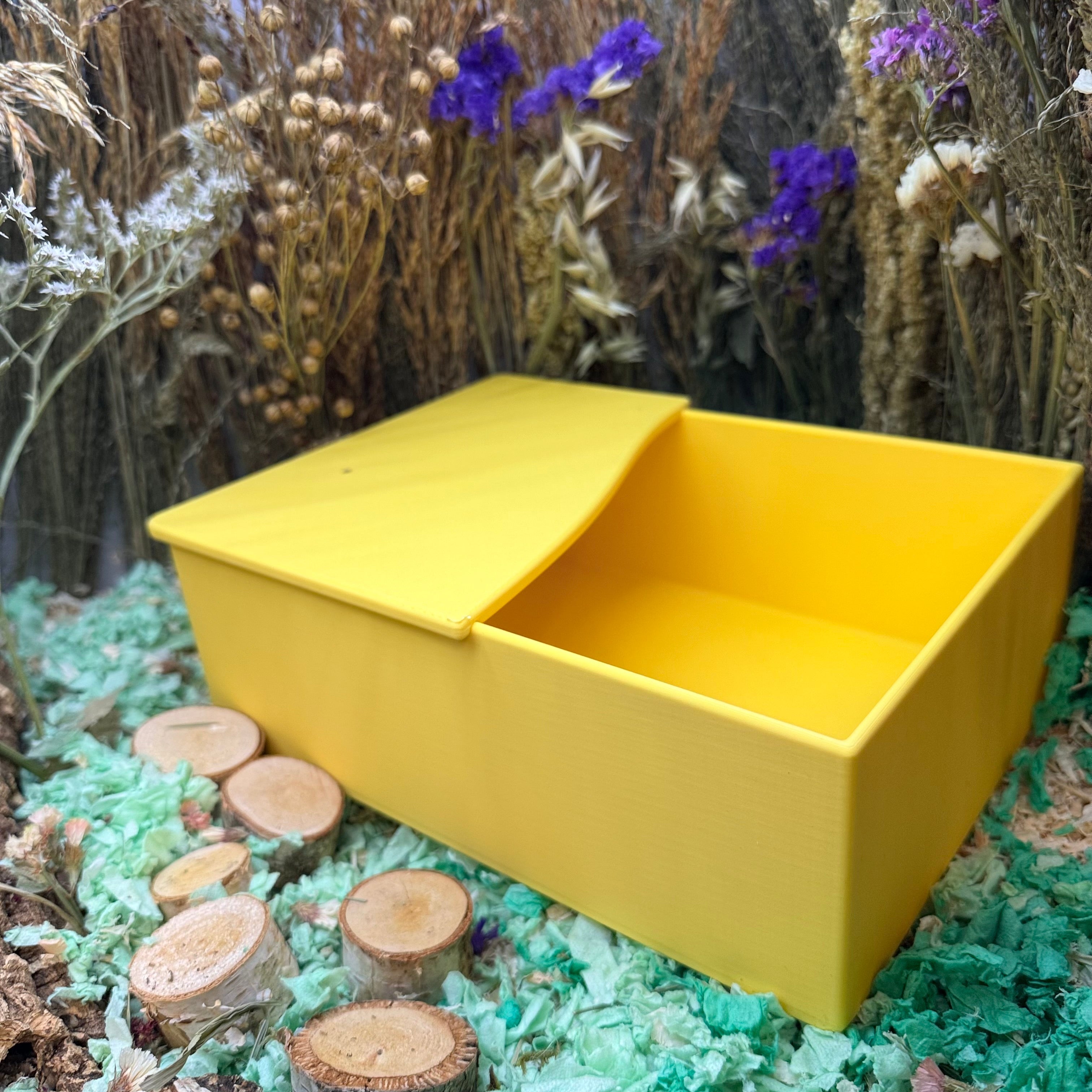 Sand Bath / Dig Box Rectangle Sand Bath with Lid RoseLark Pet Products