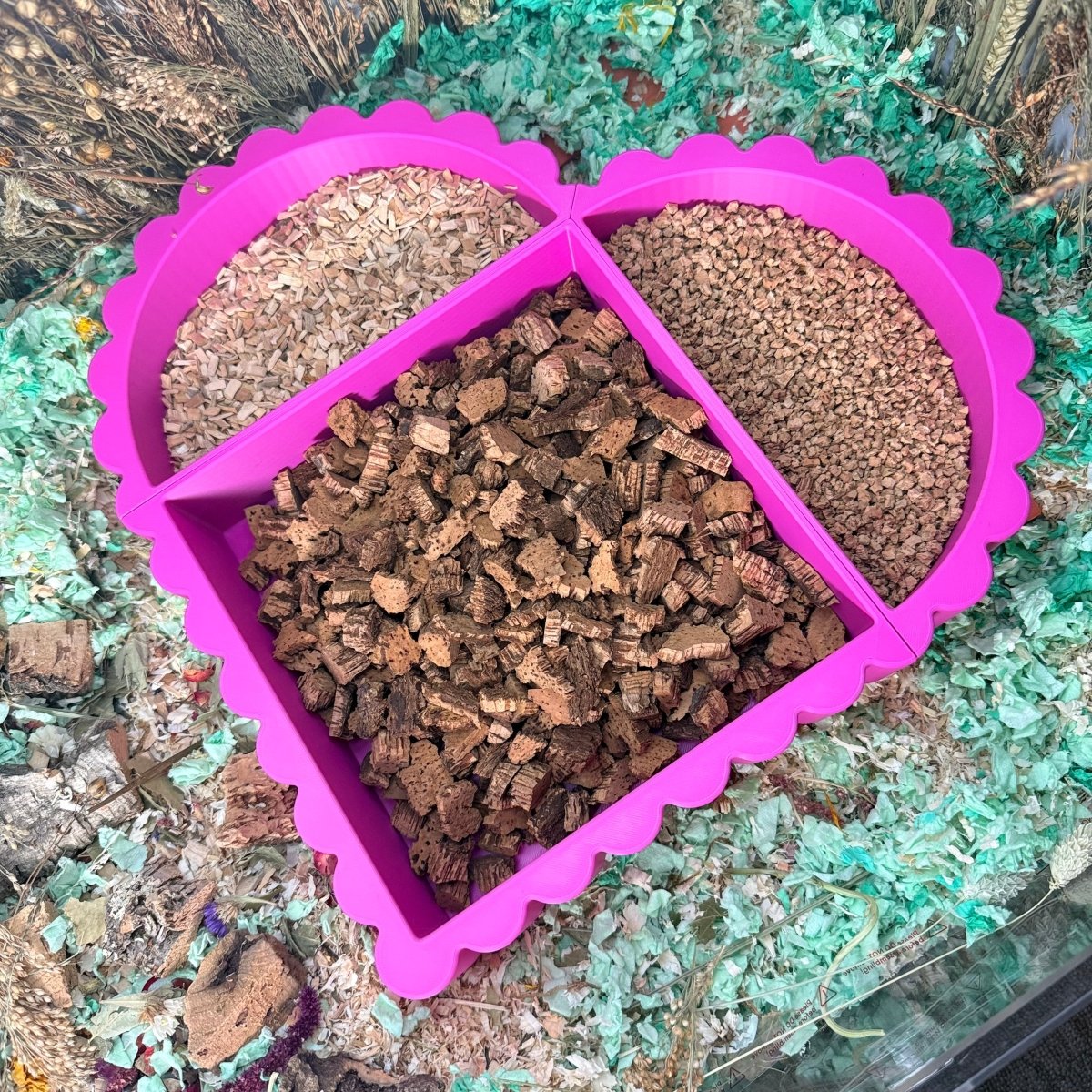 Sand Bath / Dig Box Scalloped 3 Piece Hamster Substrate Set | RoseLark