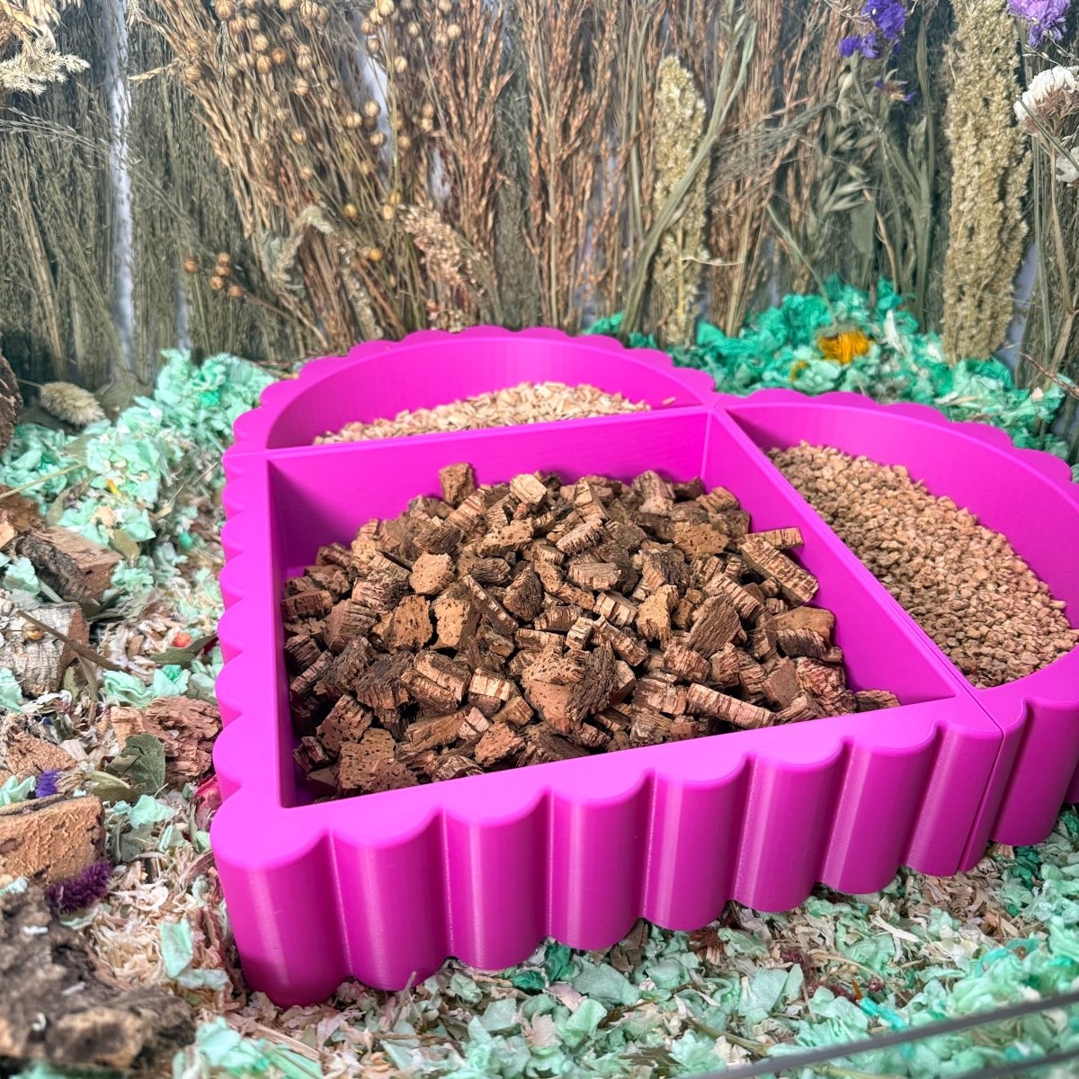 Sand Bath / Dig Box Scalloped 3 Piece Hamster Substrate Set | RoseLark
