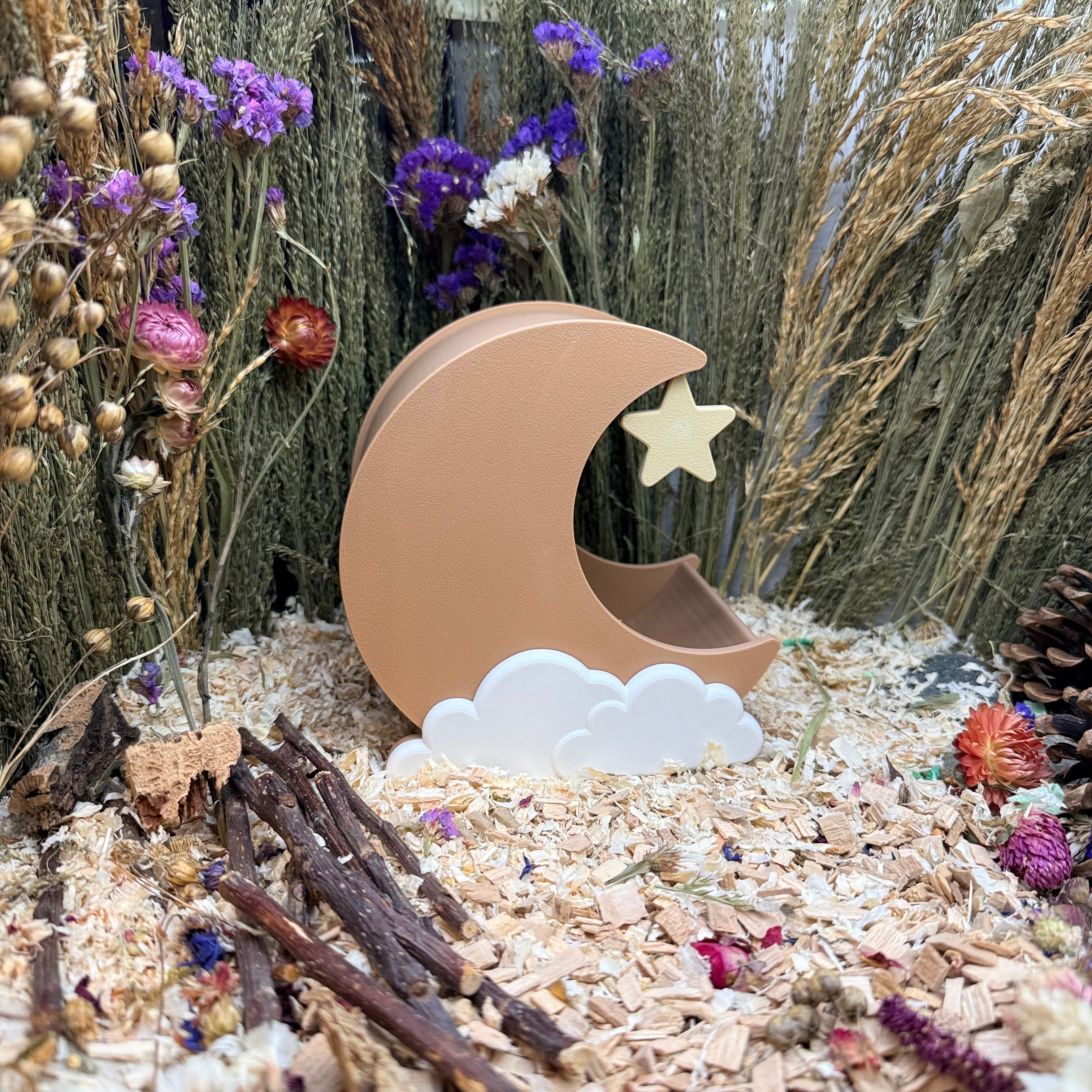 Small Pet Hide Moon Hide & Substrate Container RoseLark Pet Products