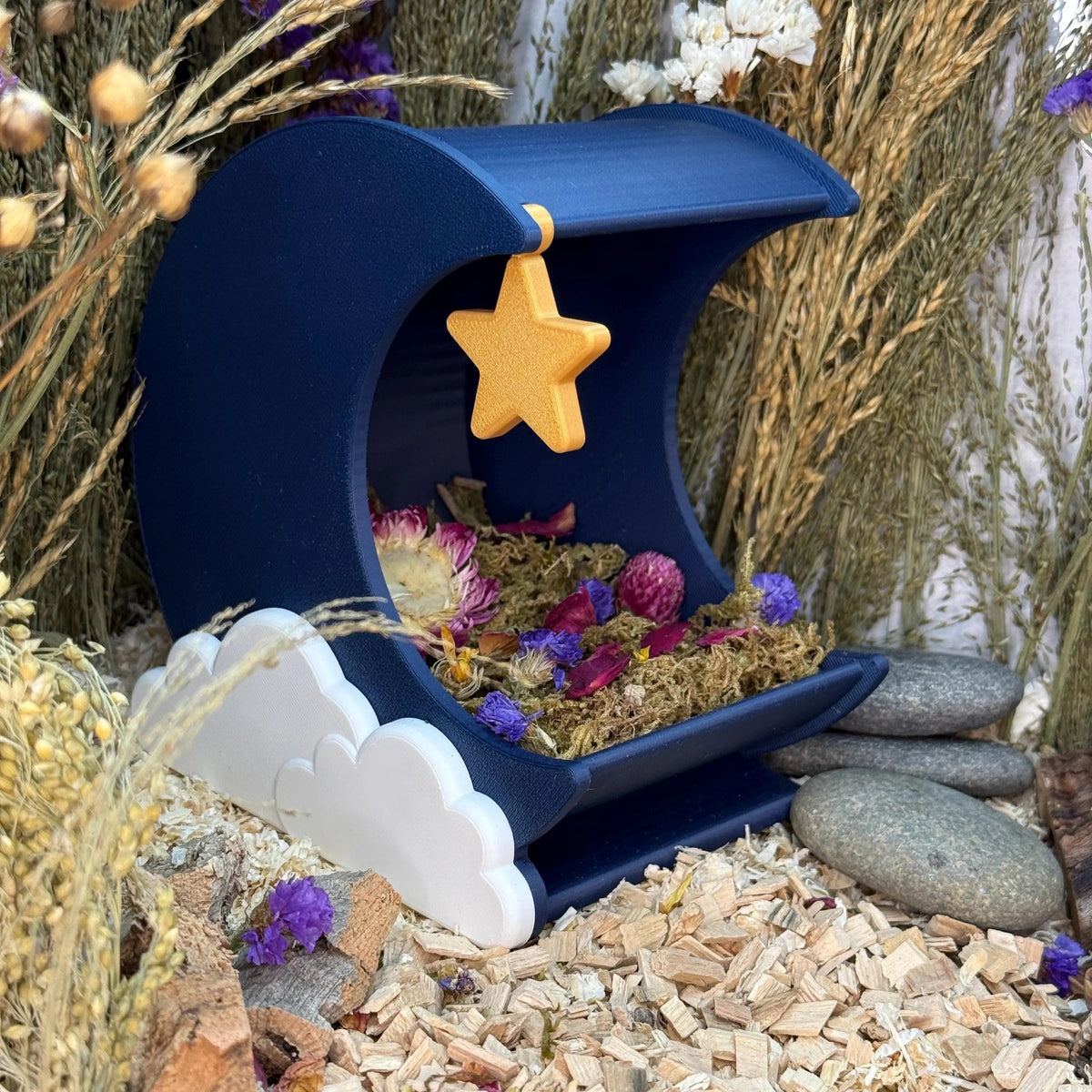 Small Pet Hide Moon Hide & Substrate Container RoseLark Pet Products