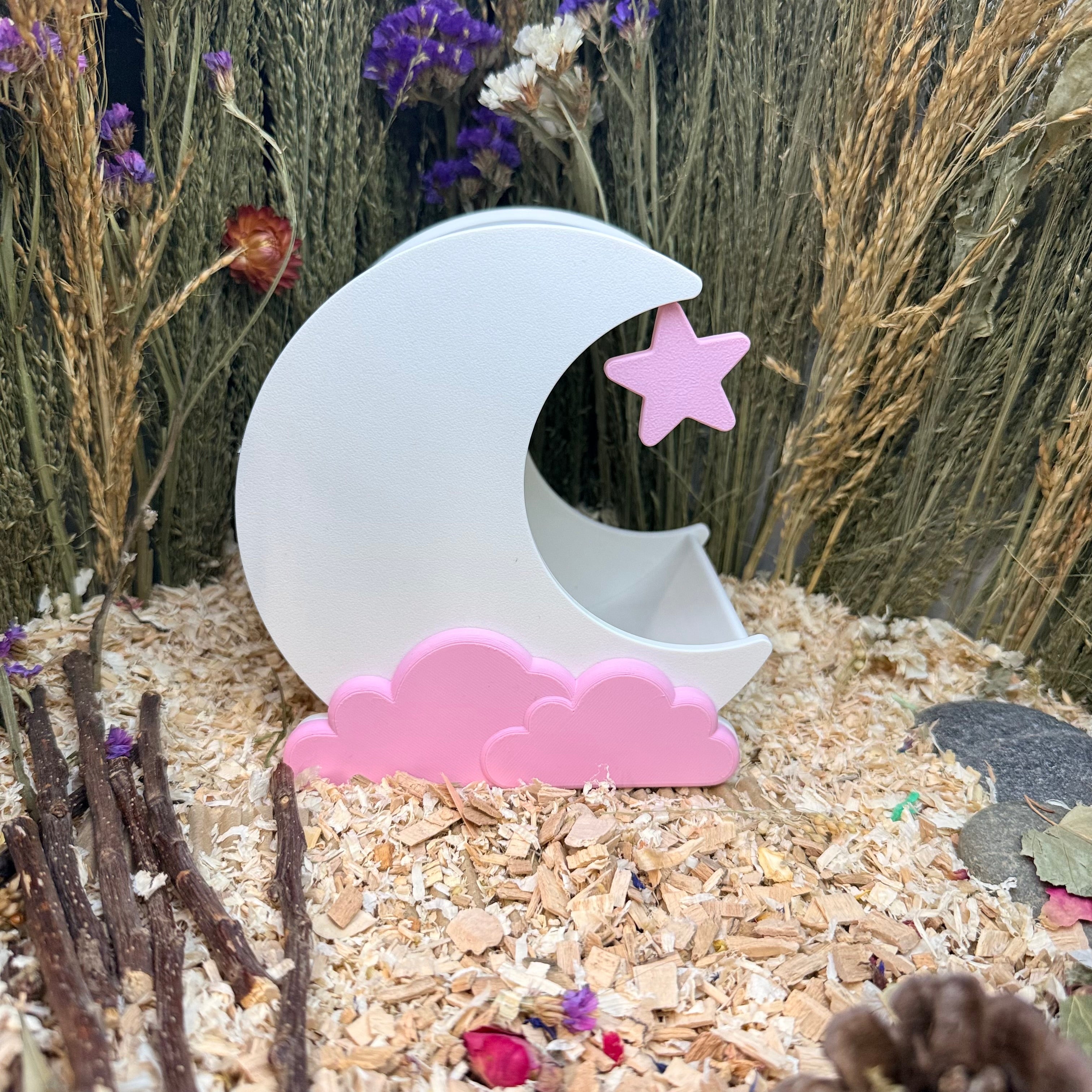 Small Pet Hide Moon Hide & Substrate Container | RoseLark