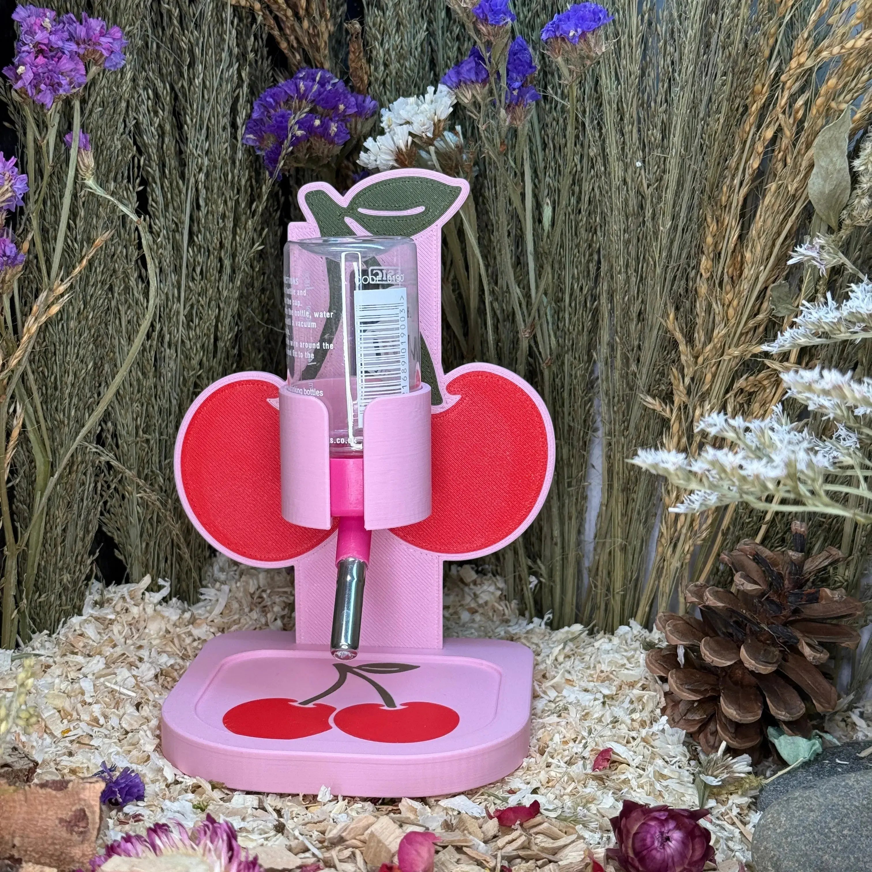 Water Bottle Holder Cherries Adjustable Water Bottle Holder RoseLark Pet Products