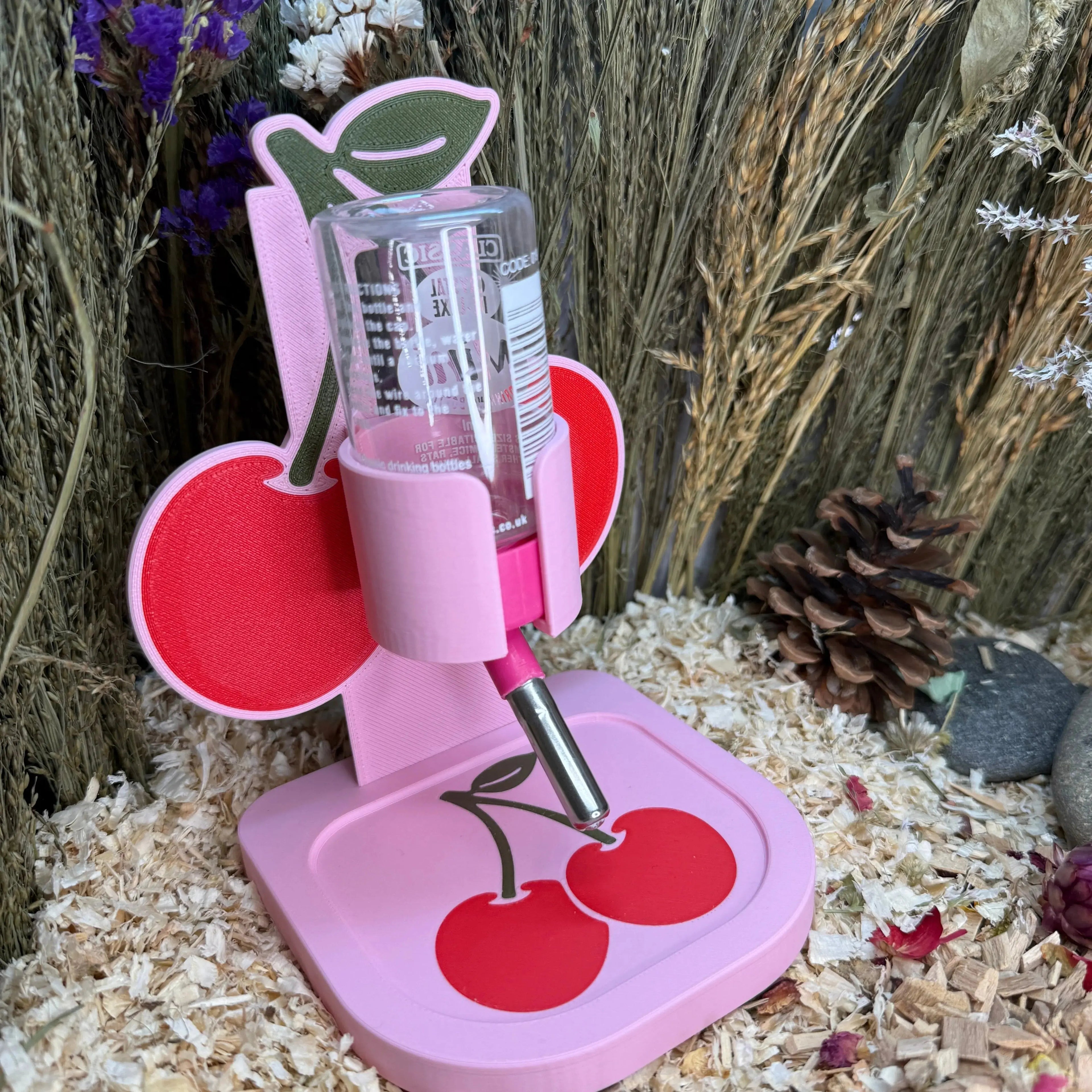 Water Bottle Holder Cherries Adjustable Water Bottle Holder RoseLark Pet Products
